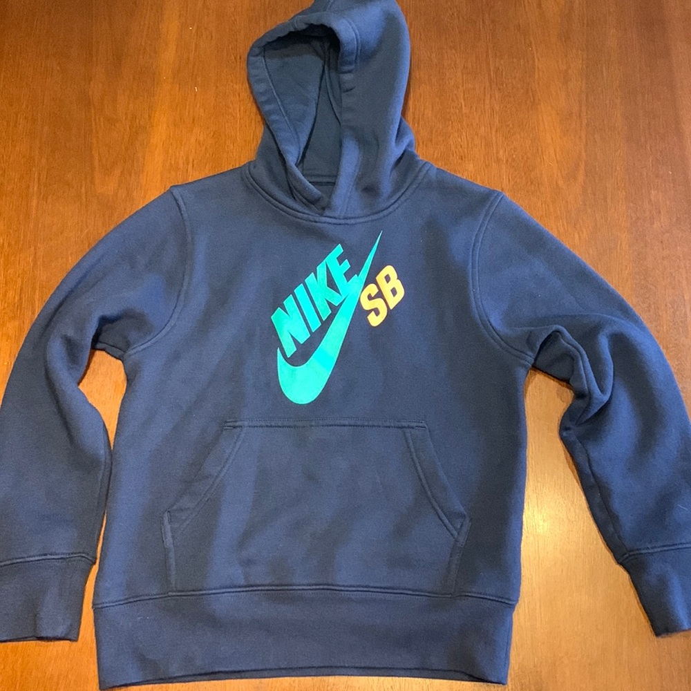 Nike hoodie dark blue, kids small